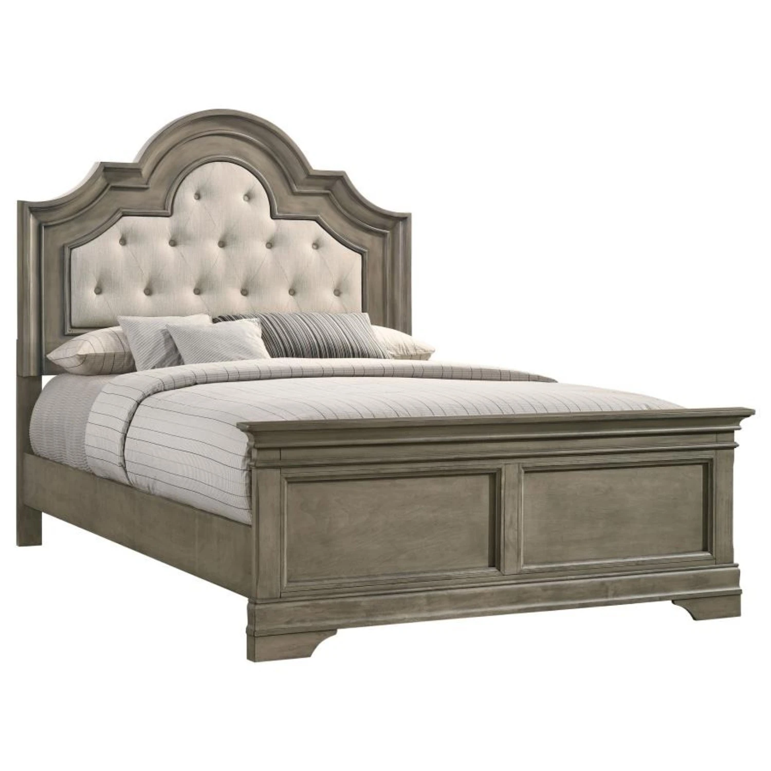 Other King Bed In Wheat W Arched Upholstered Headboard - Image 5