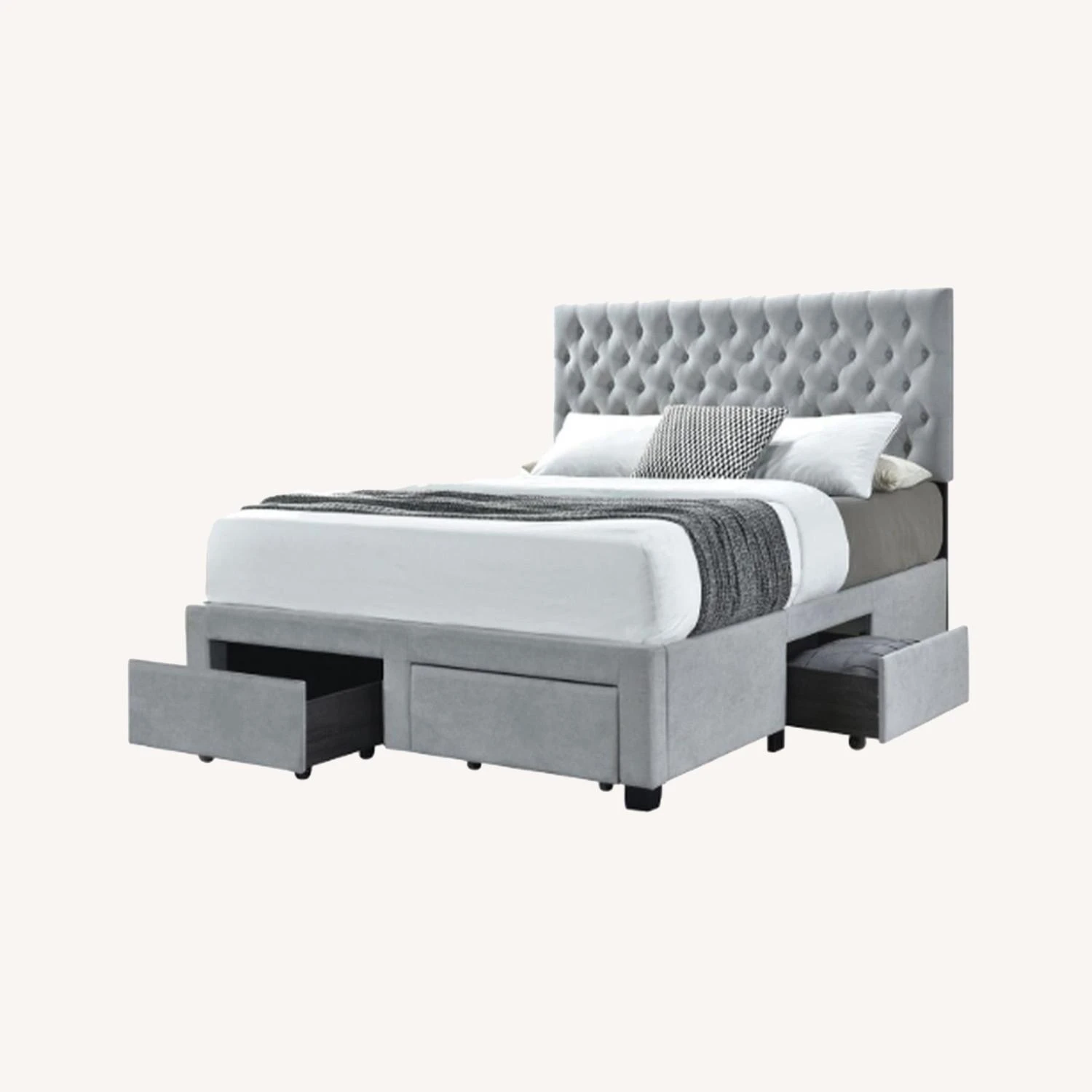 Other King Modern Upholstered Bed W/ 4 Storage Drawers - Image 4