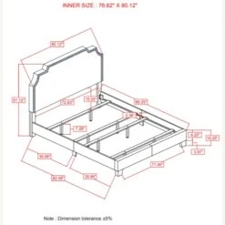Other King Bed In Beige W/ Antique Brass Nailhead