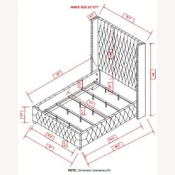 Other King Bed In Grey Velvet W/ Button Tufting