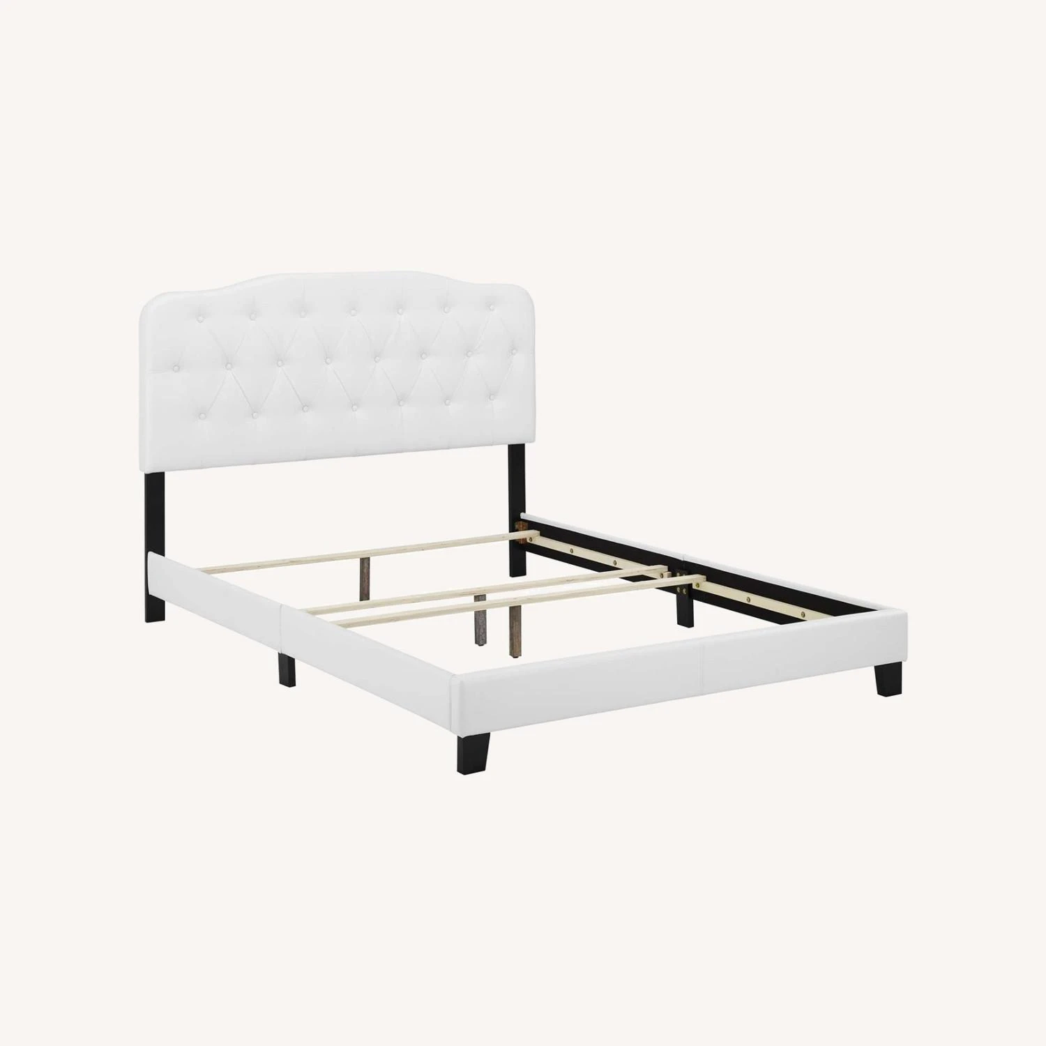 Other Twin Bed In White Button-Tufted Faux Leather Finish - Image 2