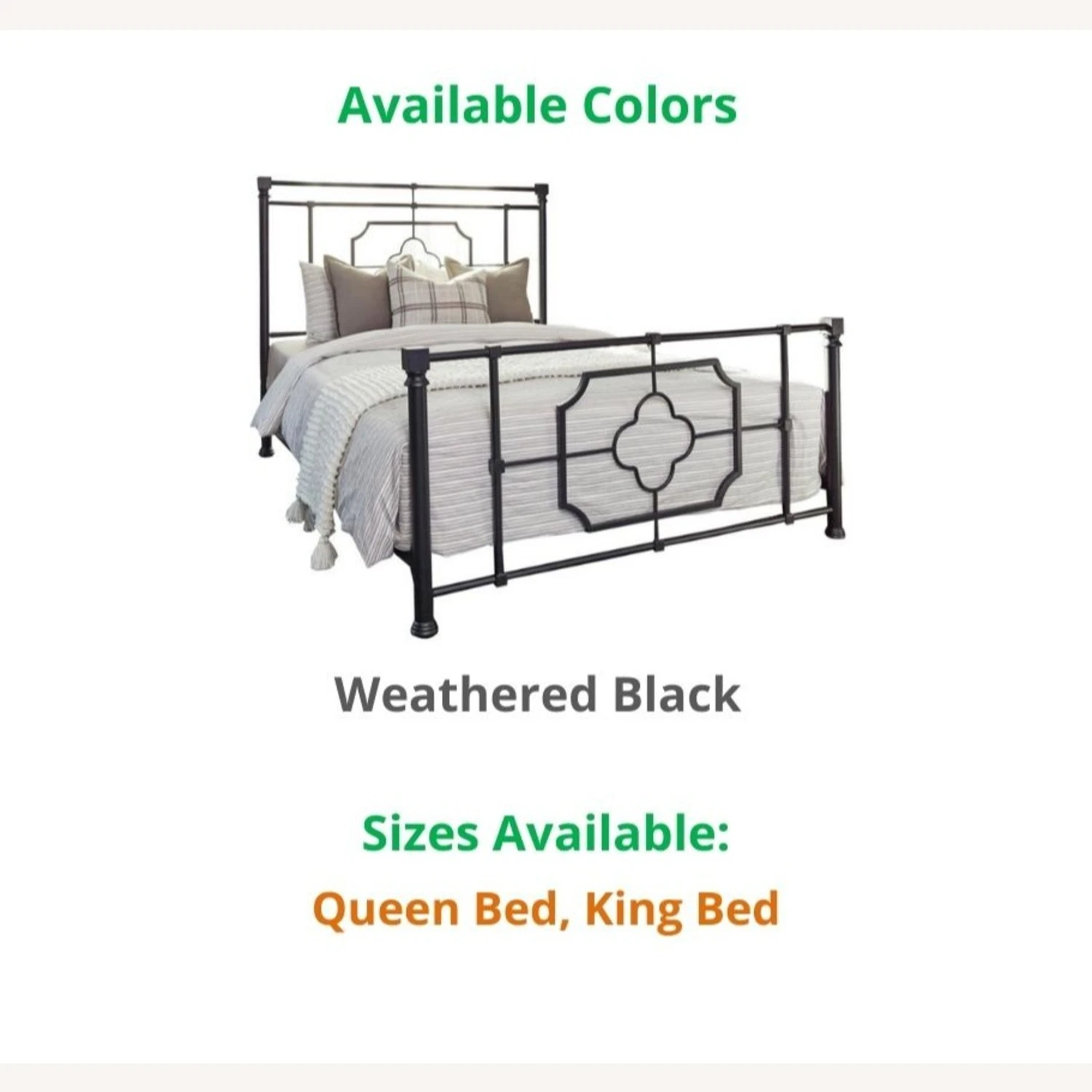 Other King Bed In Metal Matte Weathered Black Finish - Image 2