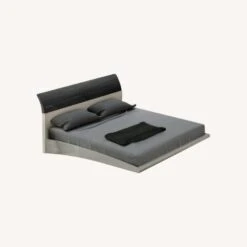 Other King Bed In Grey Veneer W/ Light Grey Lacquer