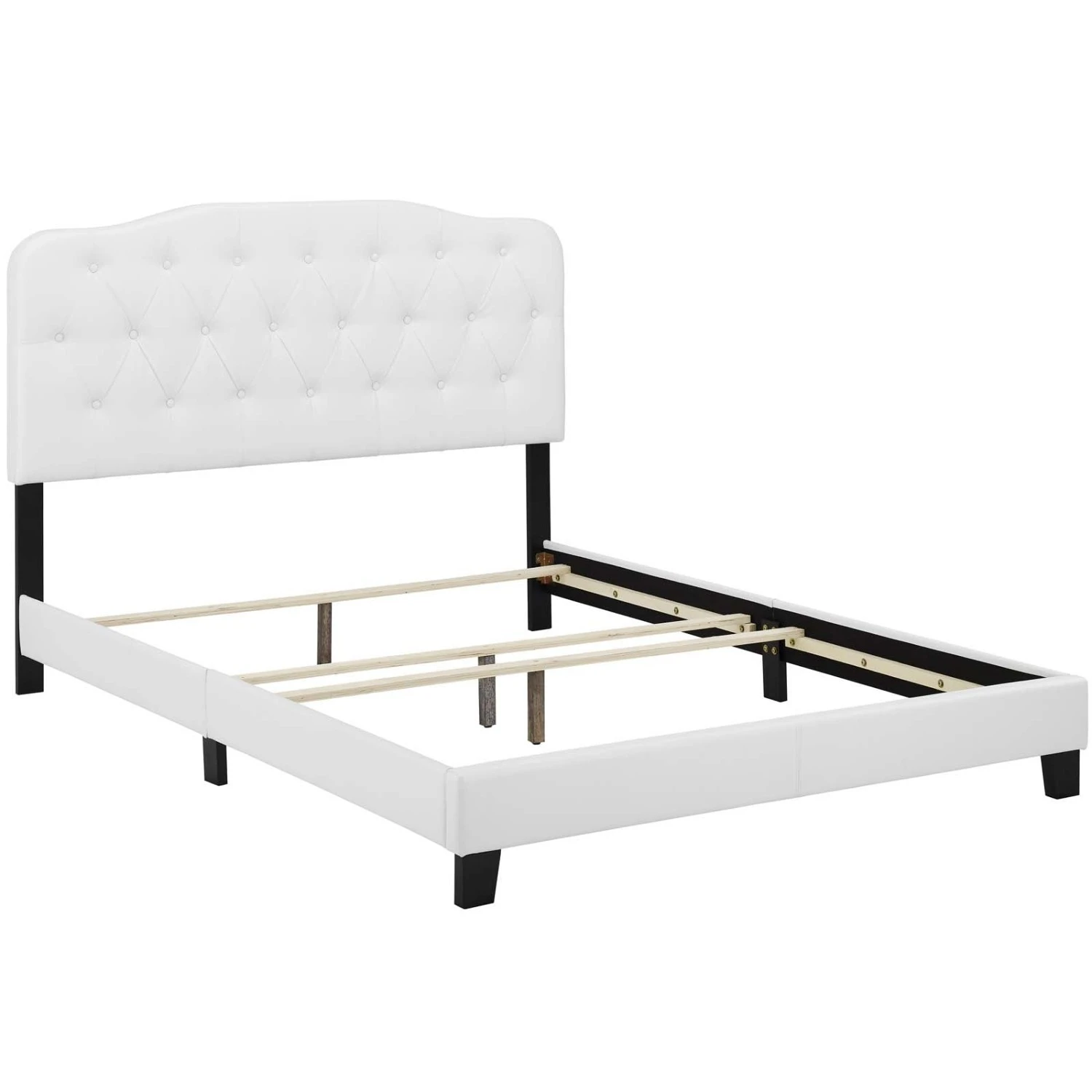 Other Twin Bed In White Button-Tufted Faux Leather Finish - Image 7