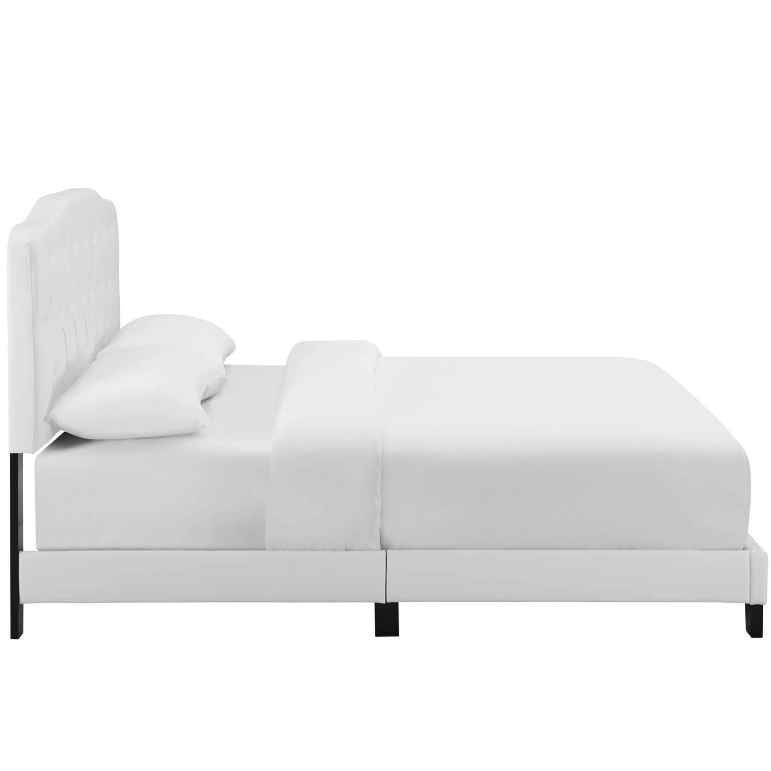 Other Twin Bed In White Button-Tufted Faux Leather Finish - Image 9