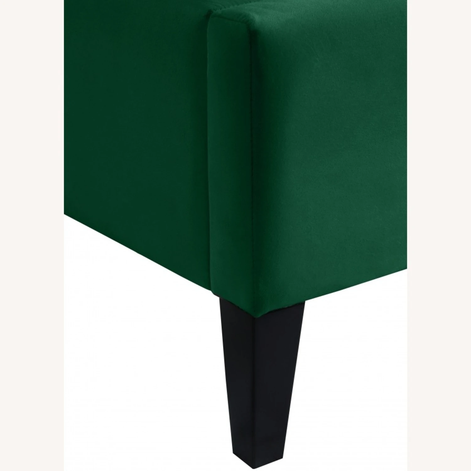 Other King Bed In Green Velvet W/Tufted Wing Back Design - Image 4