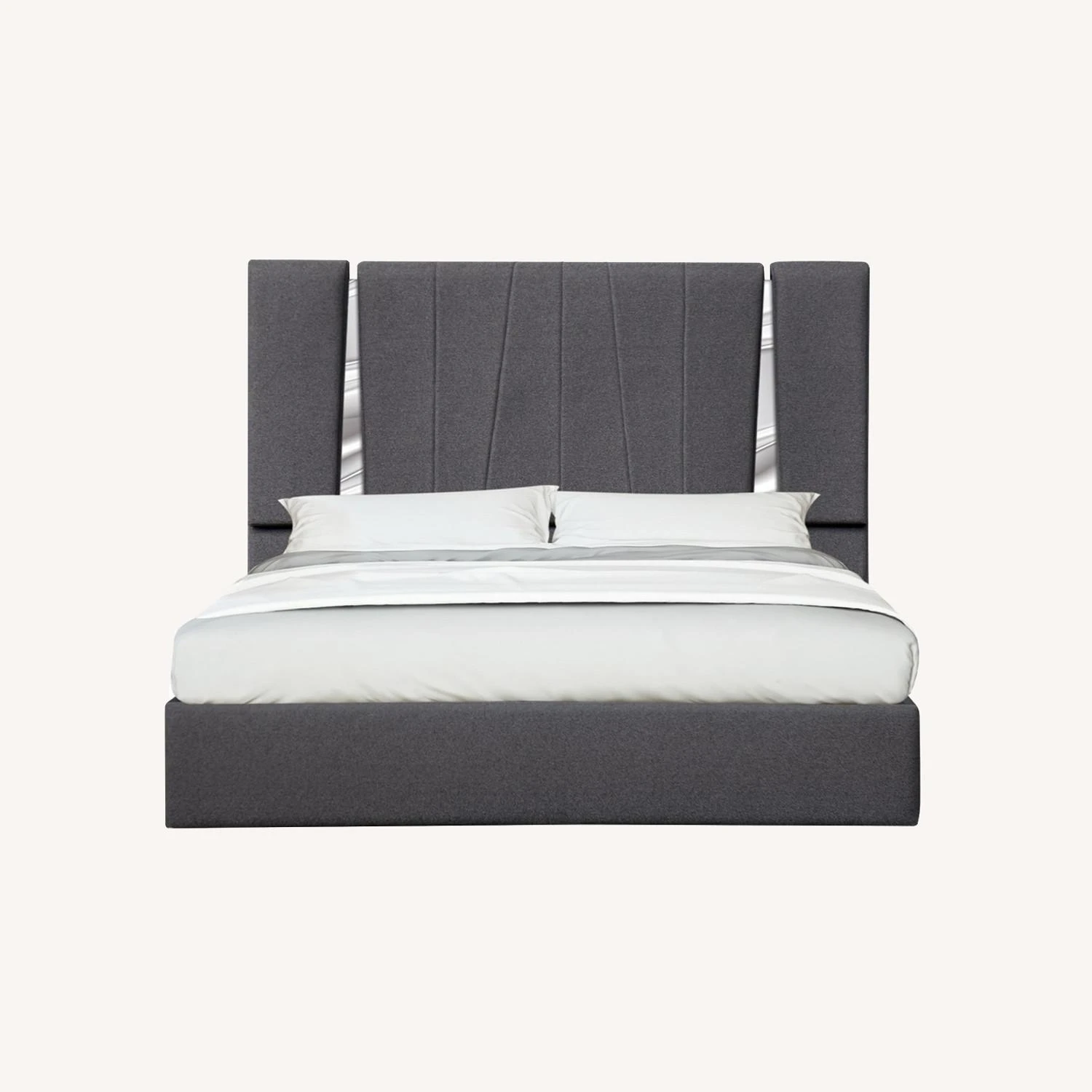 Other King Bed In Charcoal W/ Silver Metallic Trim - Image 2