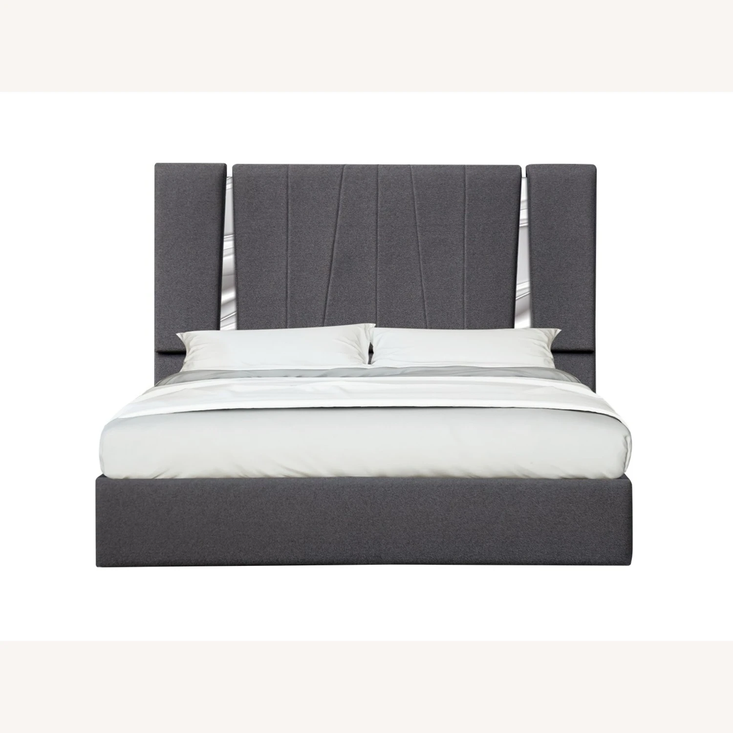 Other King Bed In Charcoal W/ Silver Metallic Trim - Image 4