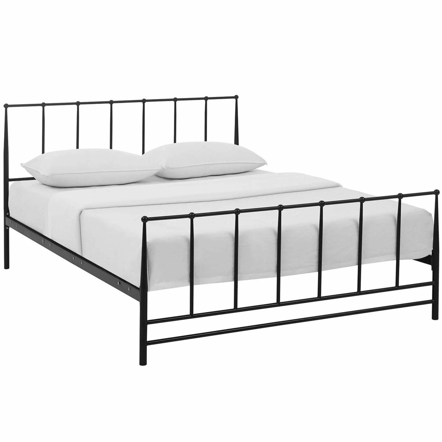 Other Modern King Bed In Brown Coated Steel Frame Finish