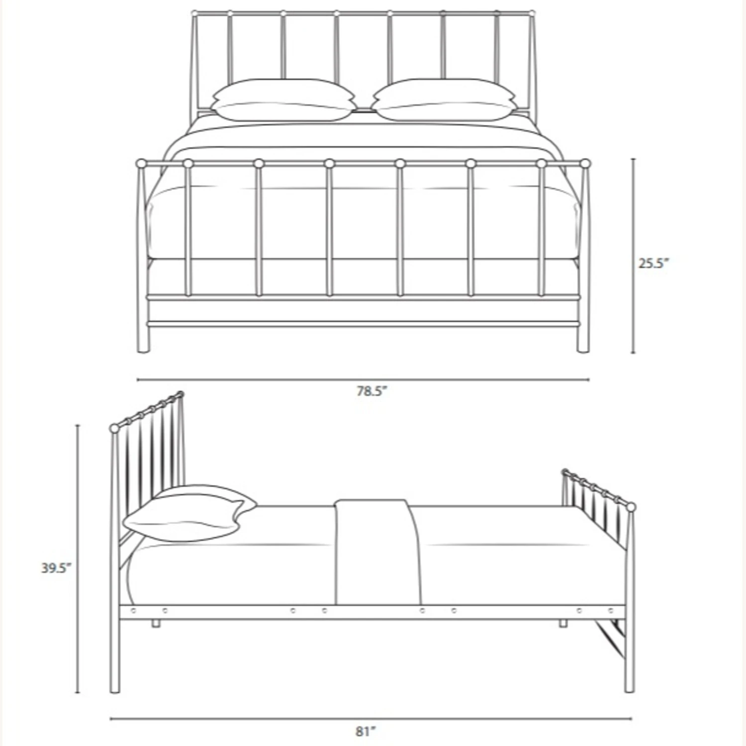 Other Modern King Bed In Brown Coated Steel Frame Finish - Image 6