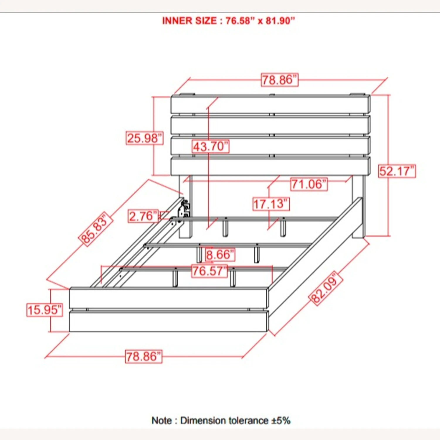Other King Bed In Barrel Oak W/ 3D Paper Laminate - Image 2