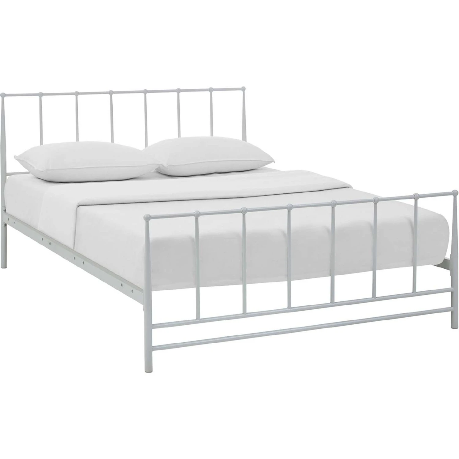 Other Modern King Bed In White Coated Steel Frame