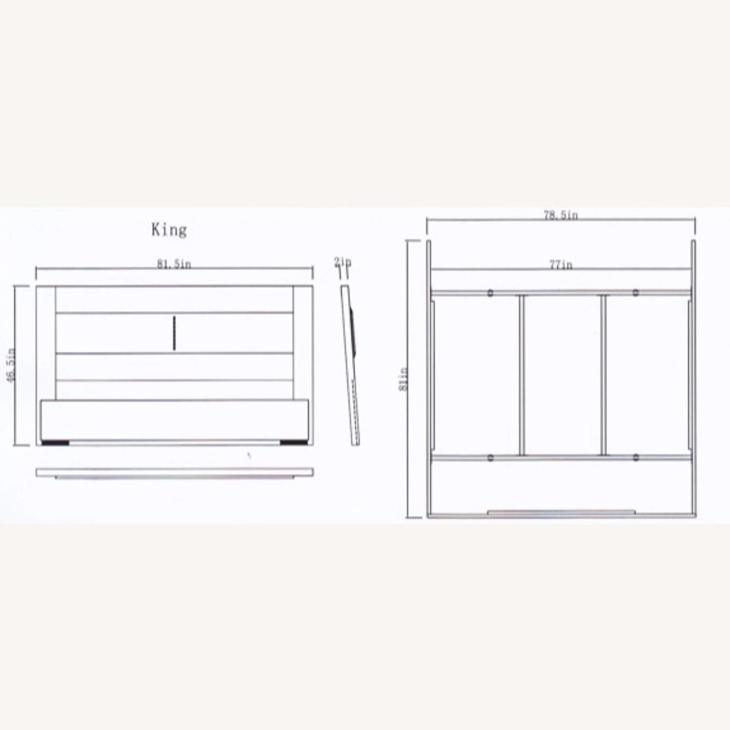 Other King Bed In Wooden Platform White Lacquer Finish - Image 4