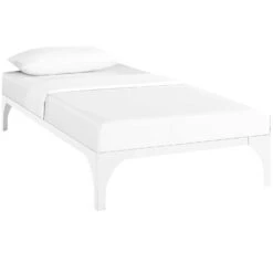 Other King Bed In White Sturdy Steel Frame Finish