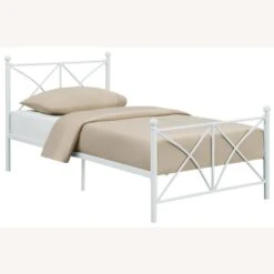 Other Twin Bed In Matte White Metal Finish
