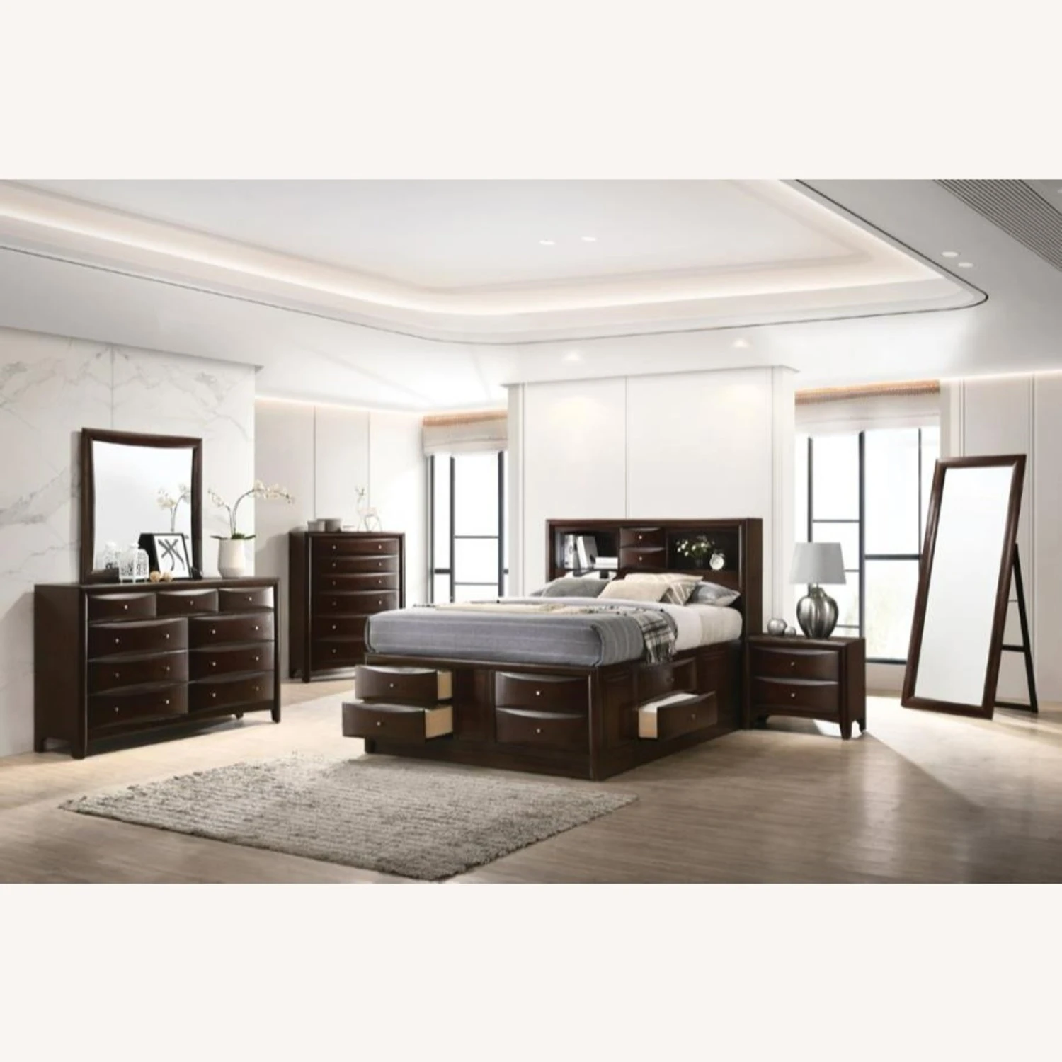 Other King Bed In Deep Cappuccino Solid Hardwood Finish - Image 3