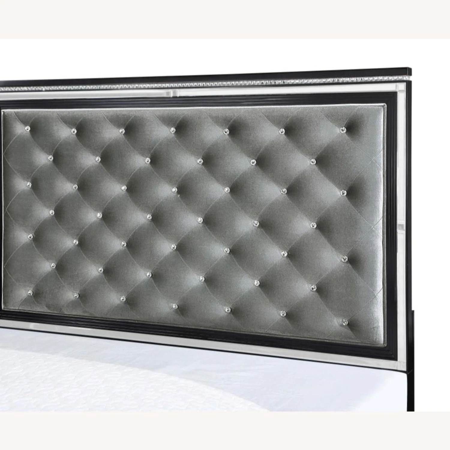 Other King Bed In Black Wood With Silver Velvet Finish - Image 11