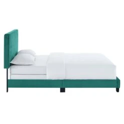 Other King Bed Upholstered In Teal Performance Velvet
