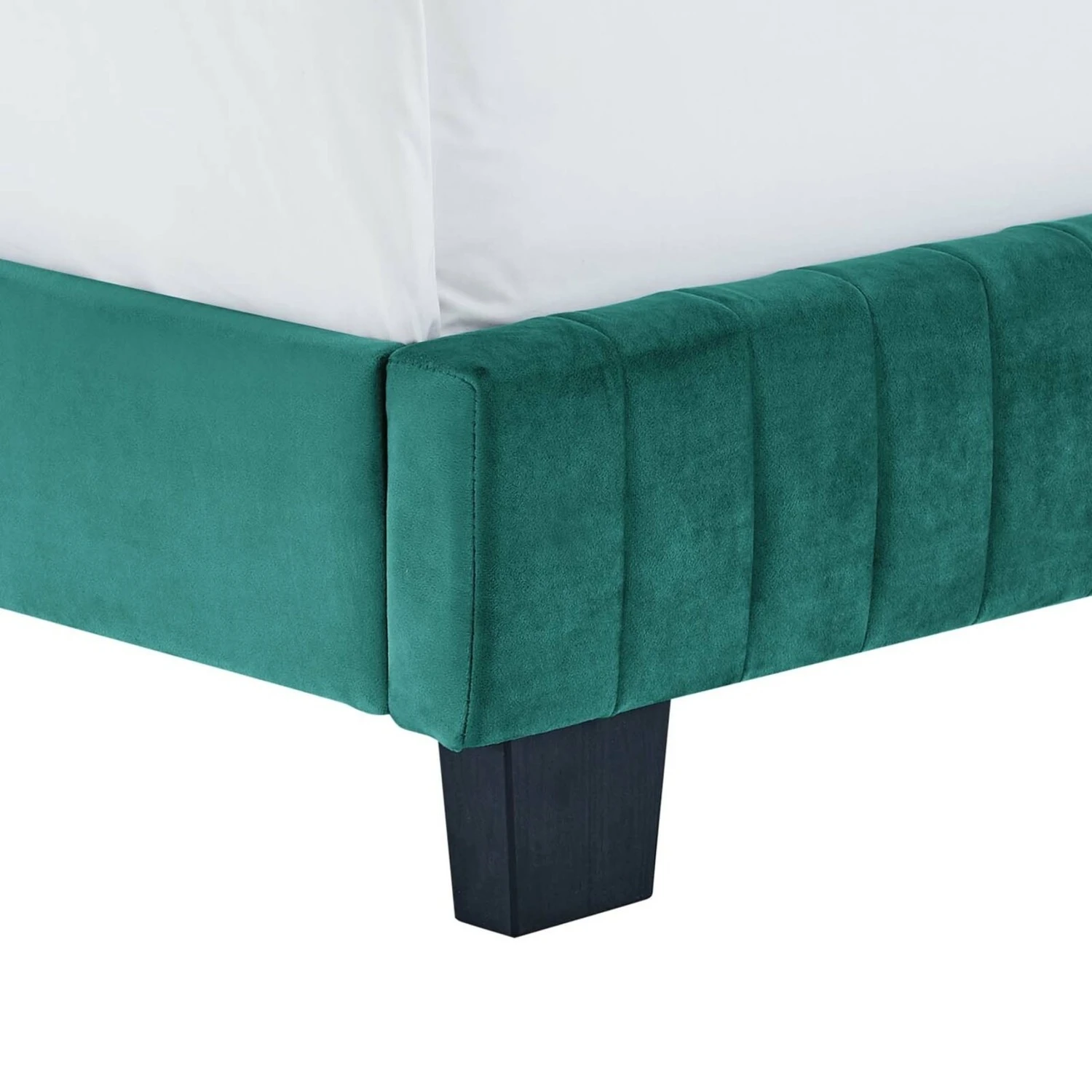 Other King Bed Upholstered In Teal Performance Velvet - Image 5