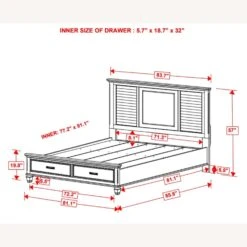 Other King Storage Bed In Antique White Finish