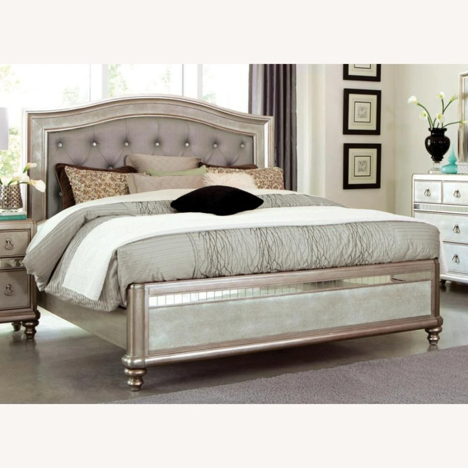 Other King Bed In Platinum Metallic Finish - Image 2