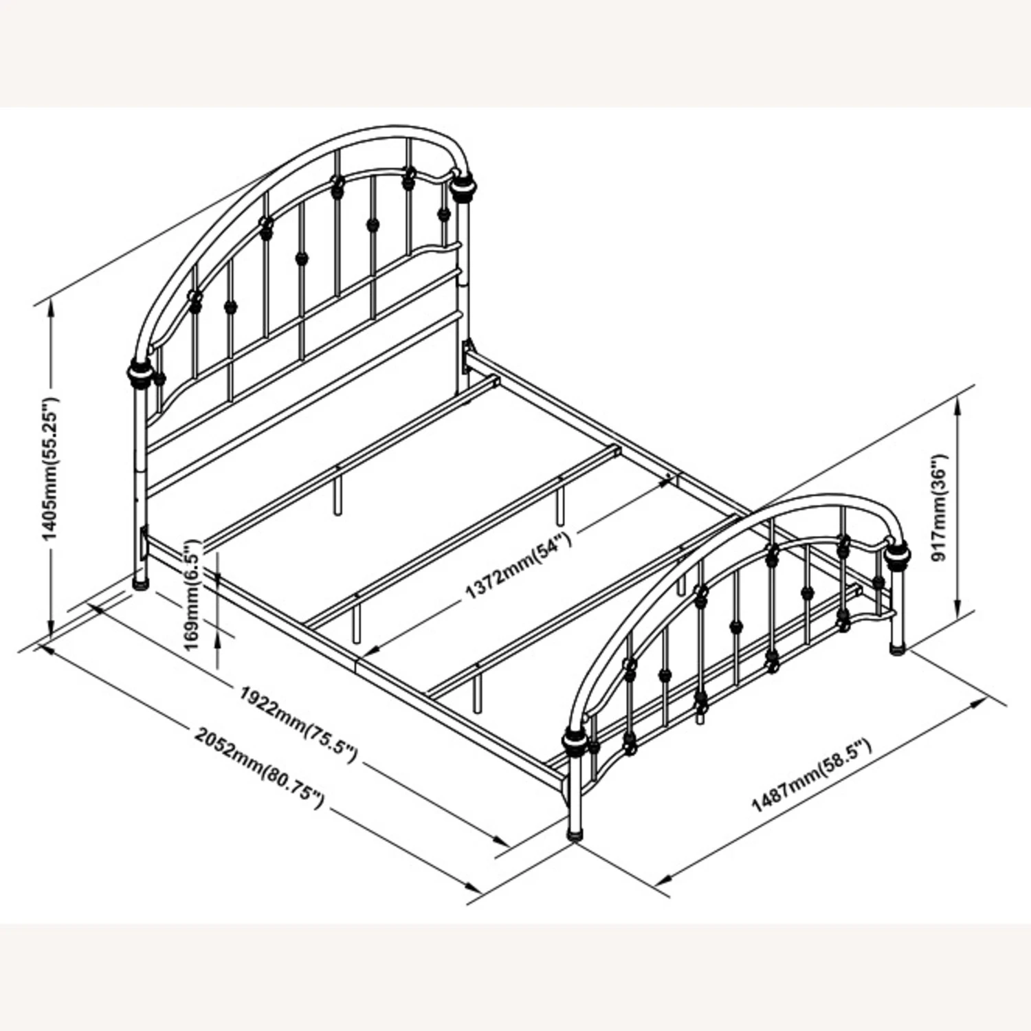 Other Full Bed In Dark Bronze Metal Frame Finish