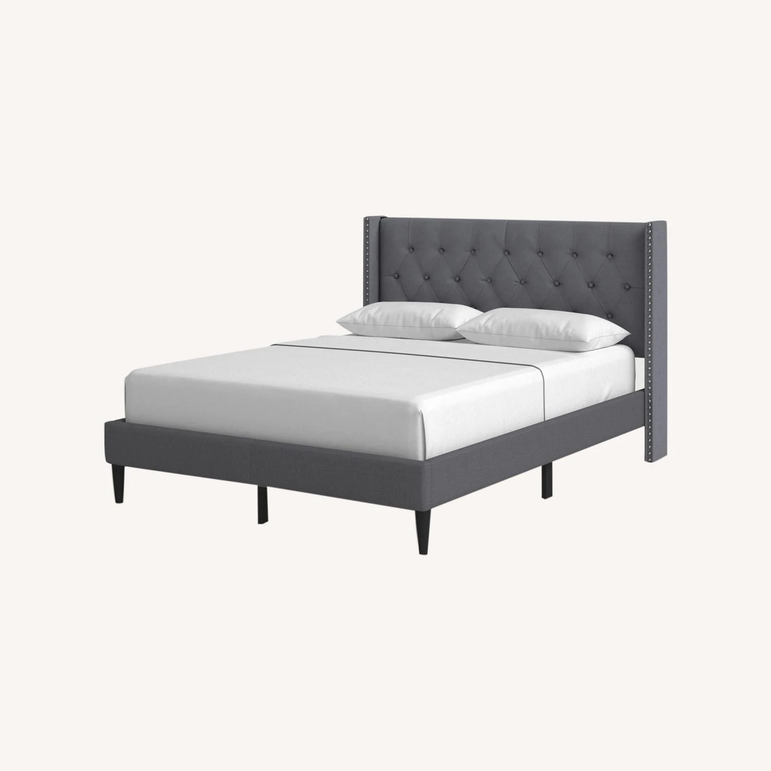 Wayfair Tufted Upholstered Gray Full Bed - Image 4