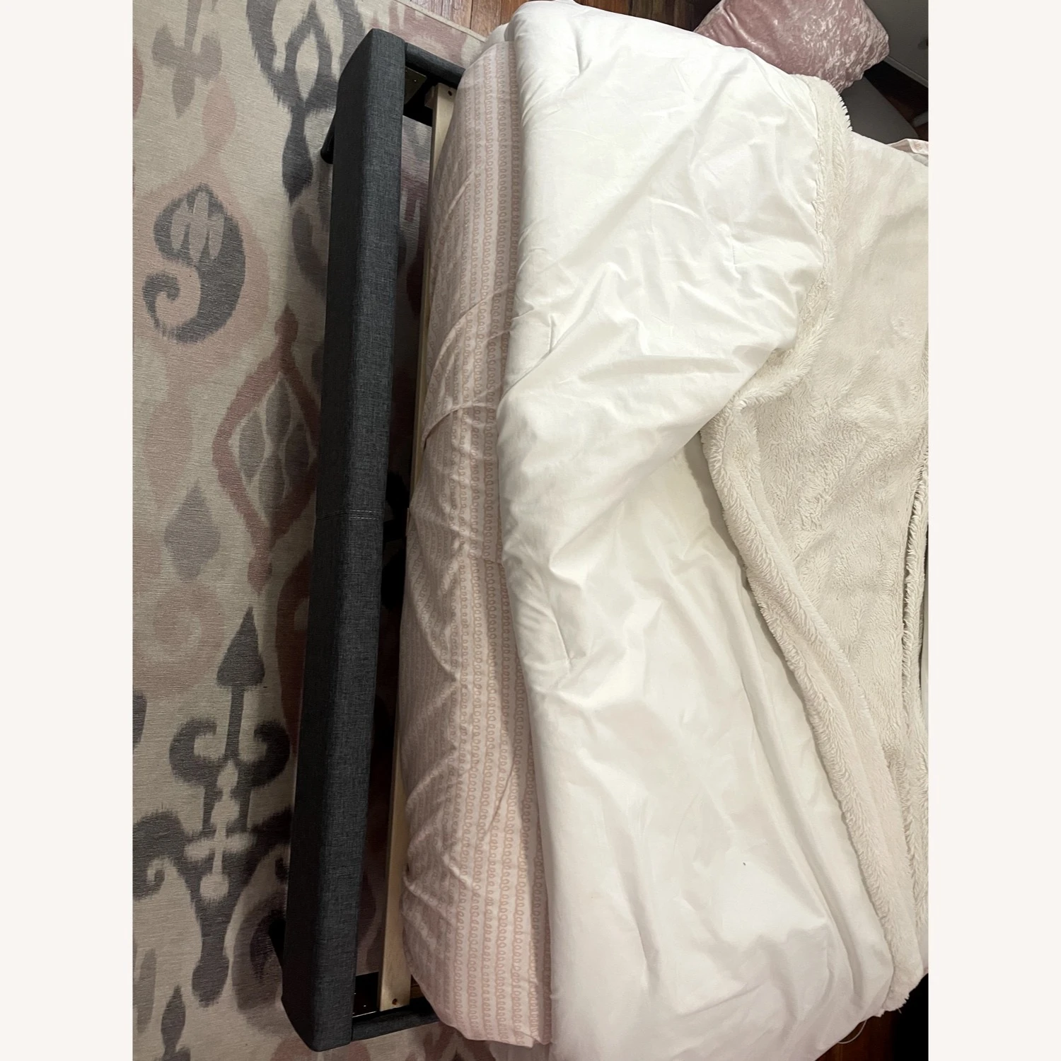 Wayfair Tufted Upholstered Gray Full Bed - Image 5