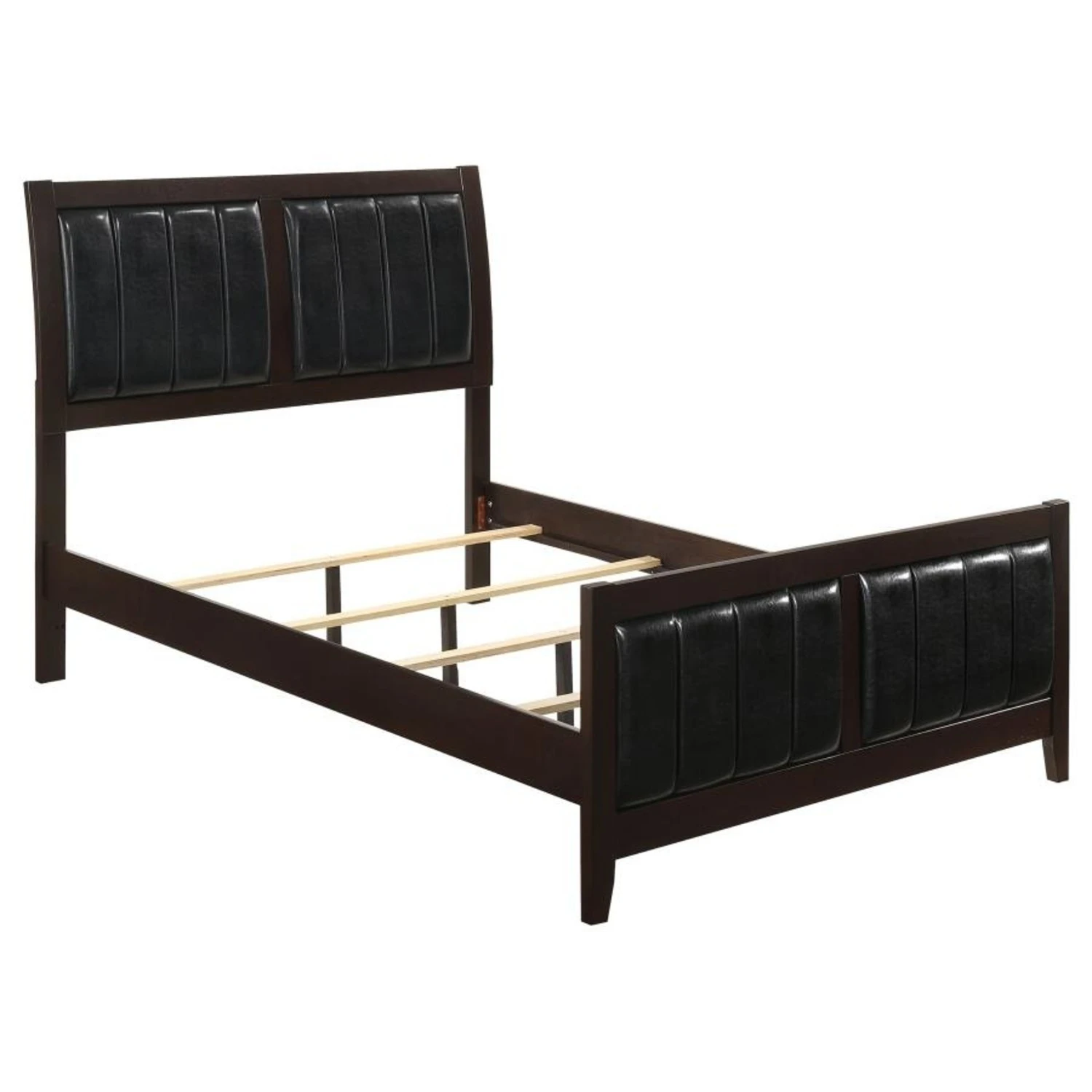 Other Full Bed In Cappuccino Finish W Black Fabric - Image 6