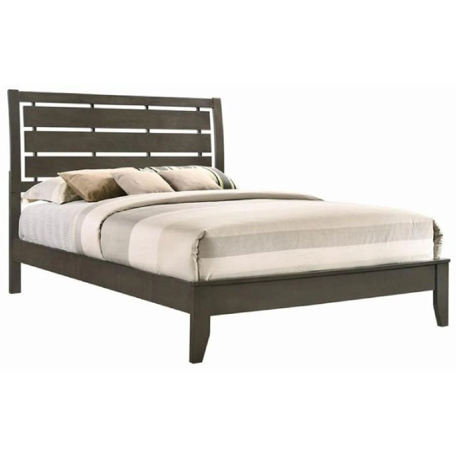 Other Modern Full Bed W/ Clean Lines In Dark Grey Finish - Image 2