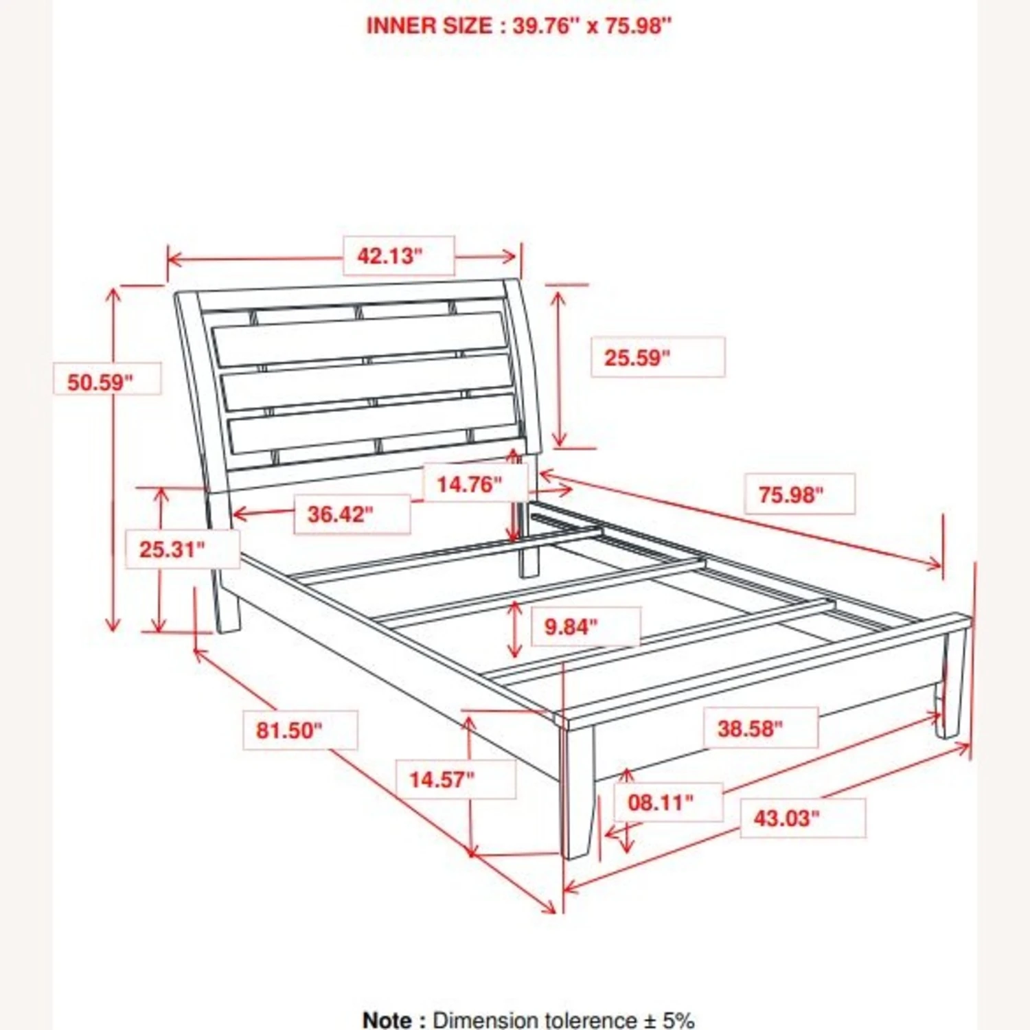 Other Modern Full Bed W/ Clean Lines In Dark Grey Finish - Image 3