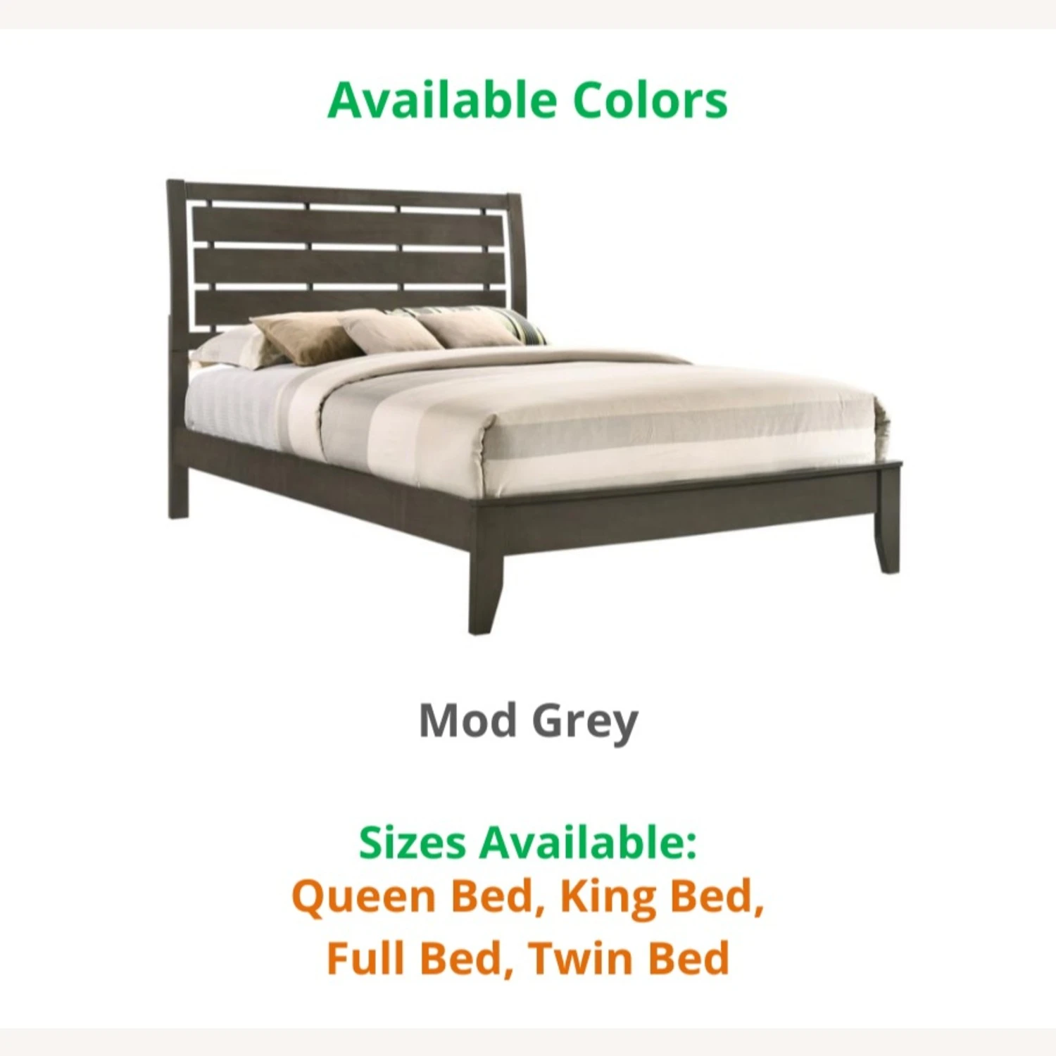 Other Modern Full Bed W/ Clean Lines In Dark Grey Finish - Image 4