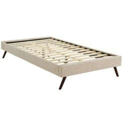Other Full Bed Frame In Beige W/ Round Splayed Legs