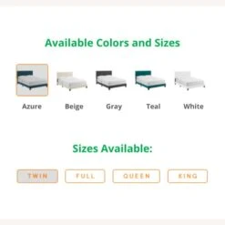 Other Full Bed In Teal Fabric With Wood Bed Frame