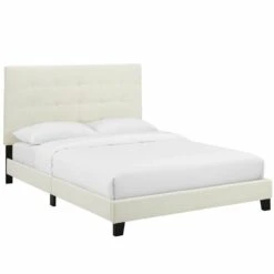 Other Twin Bed In Stain-Resistant Ivory Fabric Finish