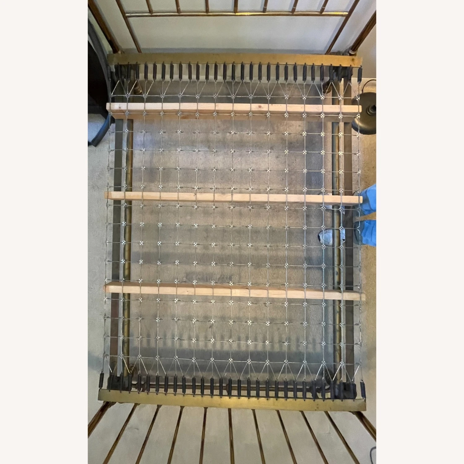 Vintage Antique Full Size Brass Bed Frame - Image 6