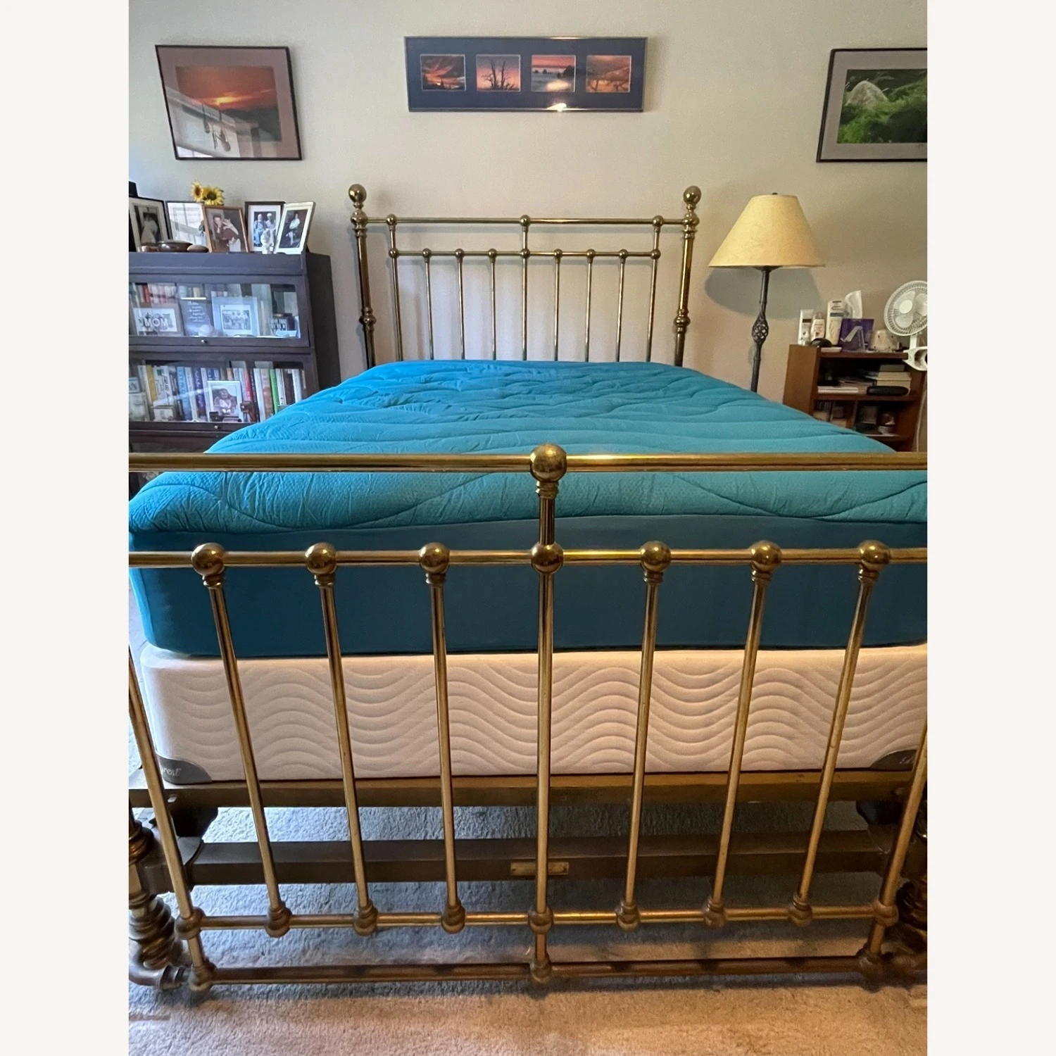 Vintage Antique Full Size Brass Bed Frame - Image 8