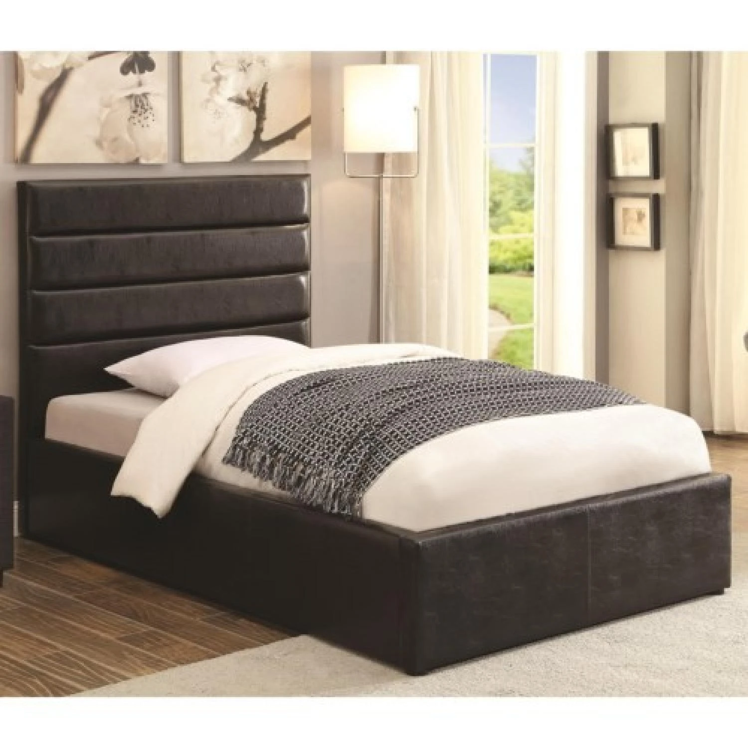 Other Modern Full Size Lift-Up Storage Platform Bed Upholstered - Image 3