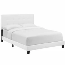 Other Contemporary Style Full Bed In White Upholstery