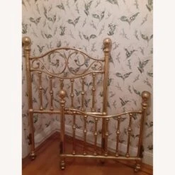 Vintage Brass Headboard And Footboard WIth Frame