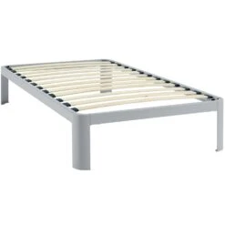 Other Full Bed Frame In Gray W Slatted Wood Support
