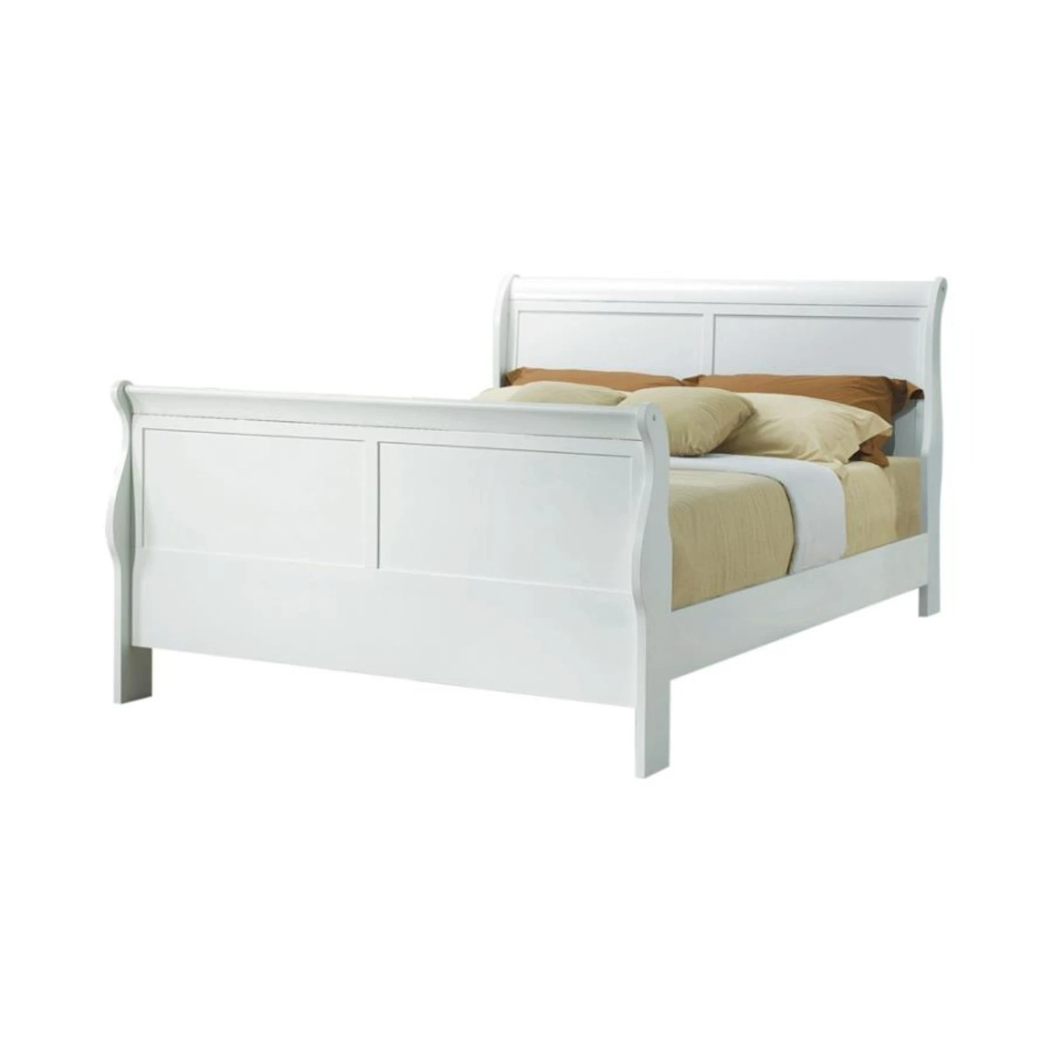 Other Full Bed In White Wood With Curved Headboard Finish - Image 2