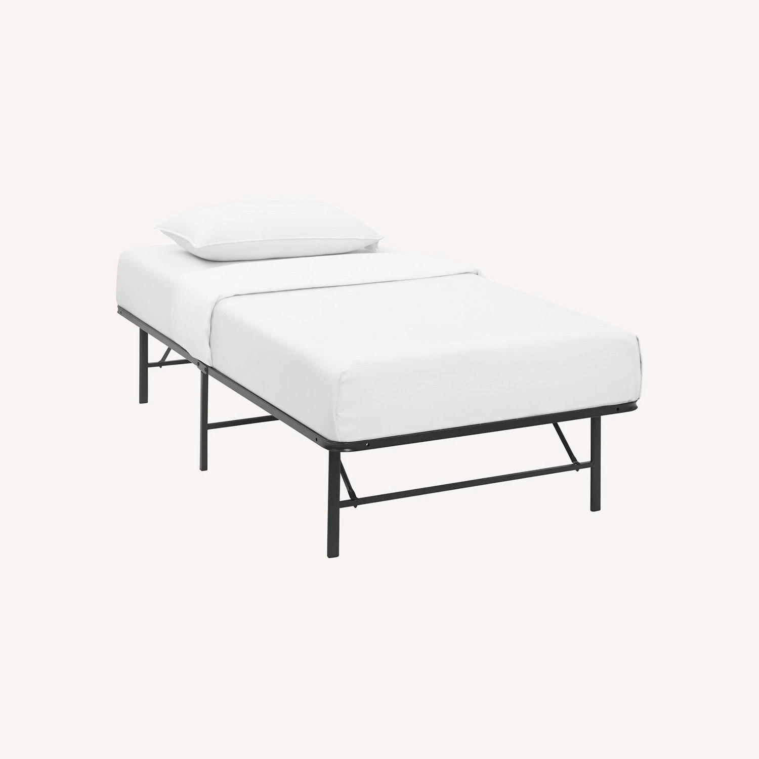 Other Twin Bed In Brown Stainless Steel Metal Frame