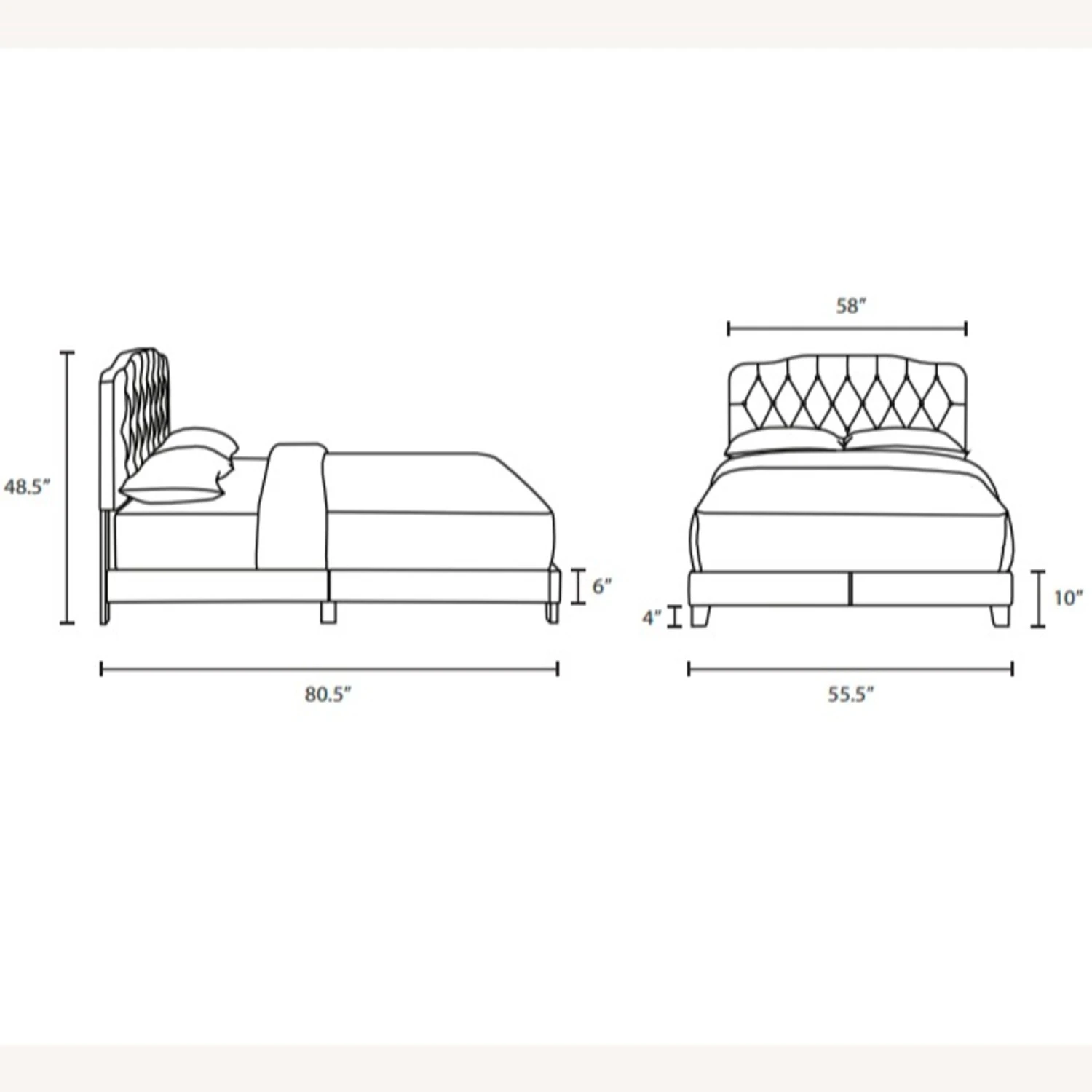 Other Contemporary Style Full Bed In White Fabric Finish - Image 2