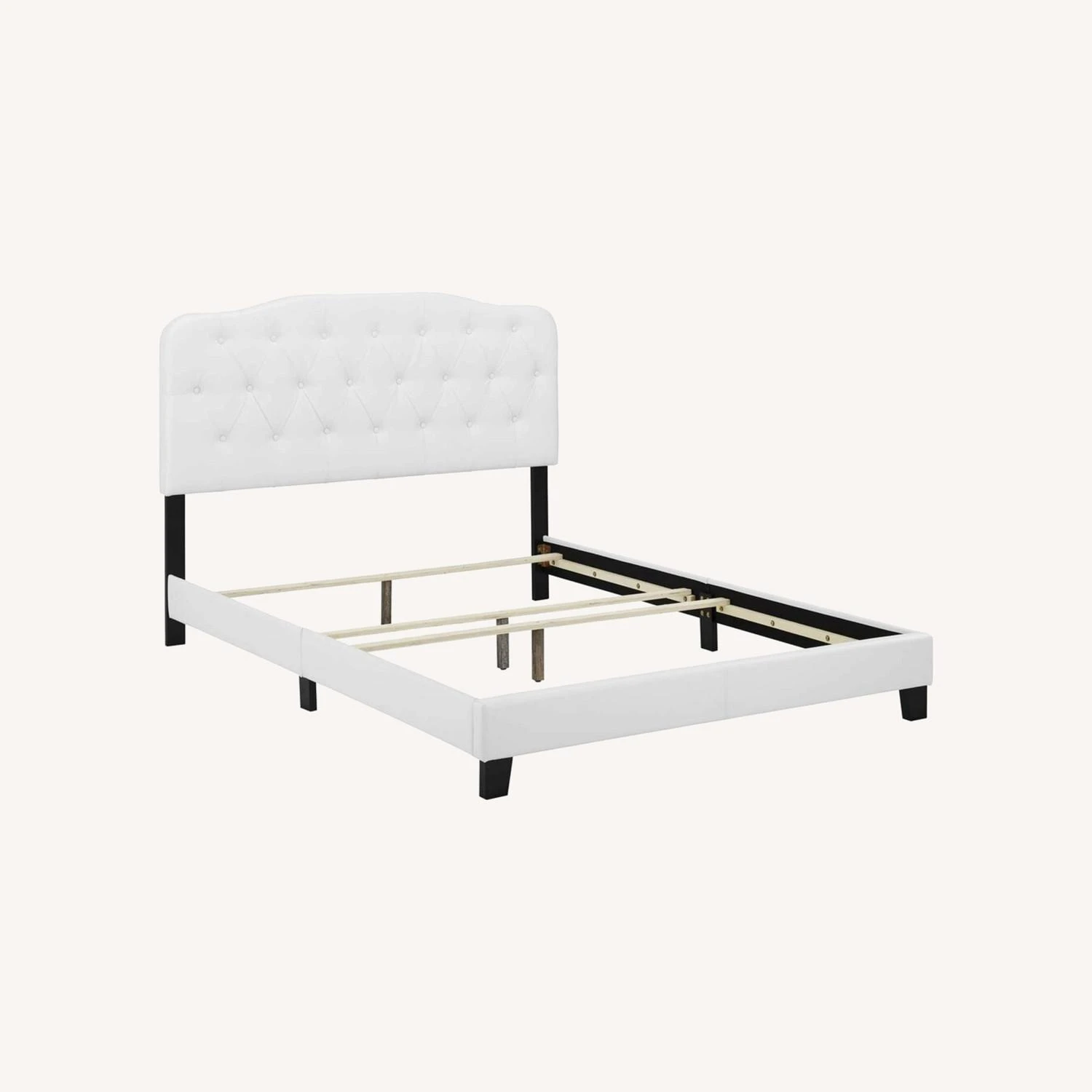 Other Contemporary Style Full Bed In White Fabric Finish - Image 4