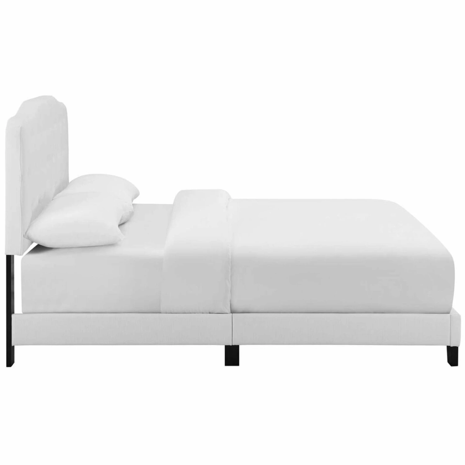 Other Contemporary Style Full Bed In White Fabric Finish - Image 5