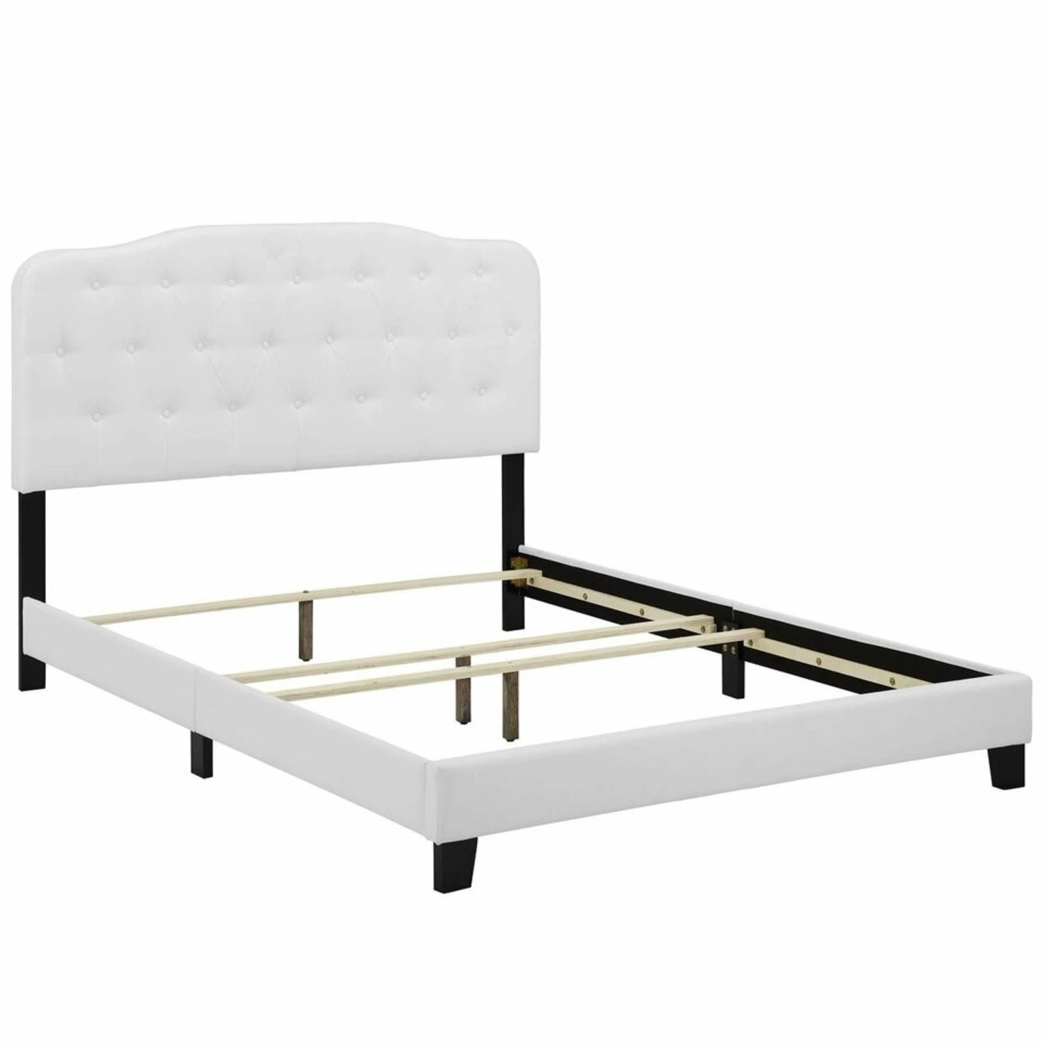 Other Contemporary Style Full Bed In White Fabric Finish - Image 6