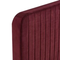 Other Glam Deco Full Bed In Tufted Maroon Velvet Fabric