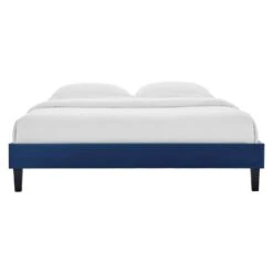 Other Full Platform Bed Frame In Navy Velvet Finish