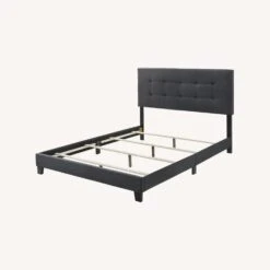 Other Full Bed In Upholstered Tufted Charcoal Fabric
